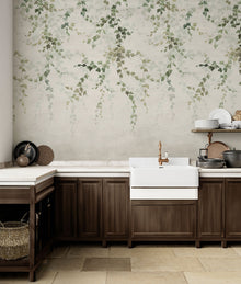 Vine Shadow Green Victorian Mural by Coordonné (400x280cm)