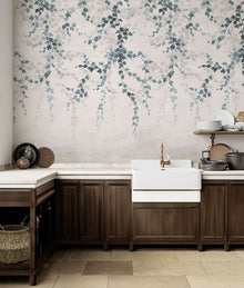 Vine Shadow Blue Victorian Mural by Coordonné (400x280cm)