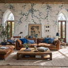 Vine Shadow Blue Victorian Mural by Coordonné