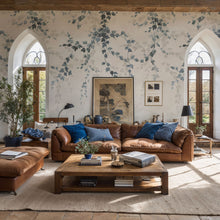 Vine Shadow Blue Victorian Mural by Coordonné