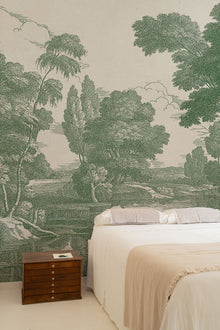 Engraving Green Victorian Mural by Coordonné (400x280cm)
