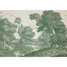 Engraving Green Victorian Mural by Coordonné (400x280cm)