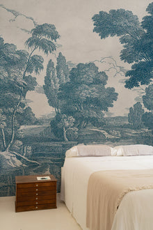 Engraving Blue Victorian Mural by Coordonné (400x280cm)