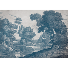 Engraving Blue Victorian Mural by Coordonné (400x280cm)