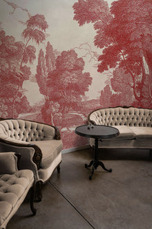 Engraving Red Victorian Mural by Coordonné (400x280cm)