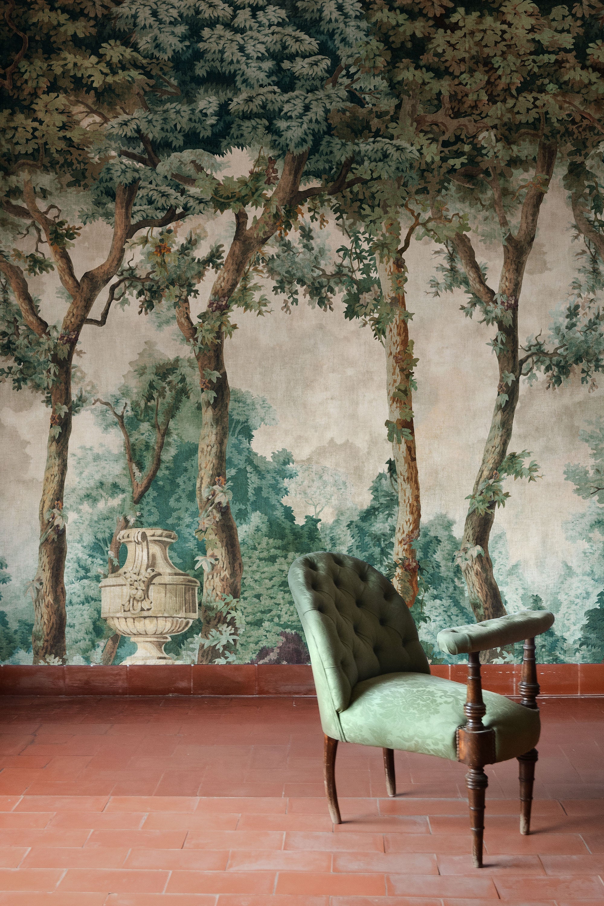 Byron Poem Green Victorian Mural by Coordonné (400x280cm)