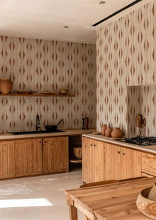 Azilal embroidery Clay Berber Wallpaper by Coordonné
