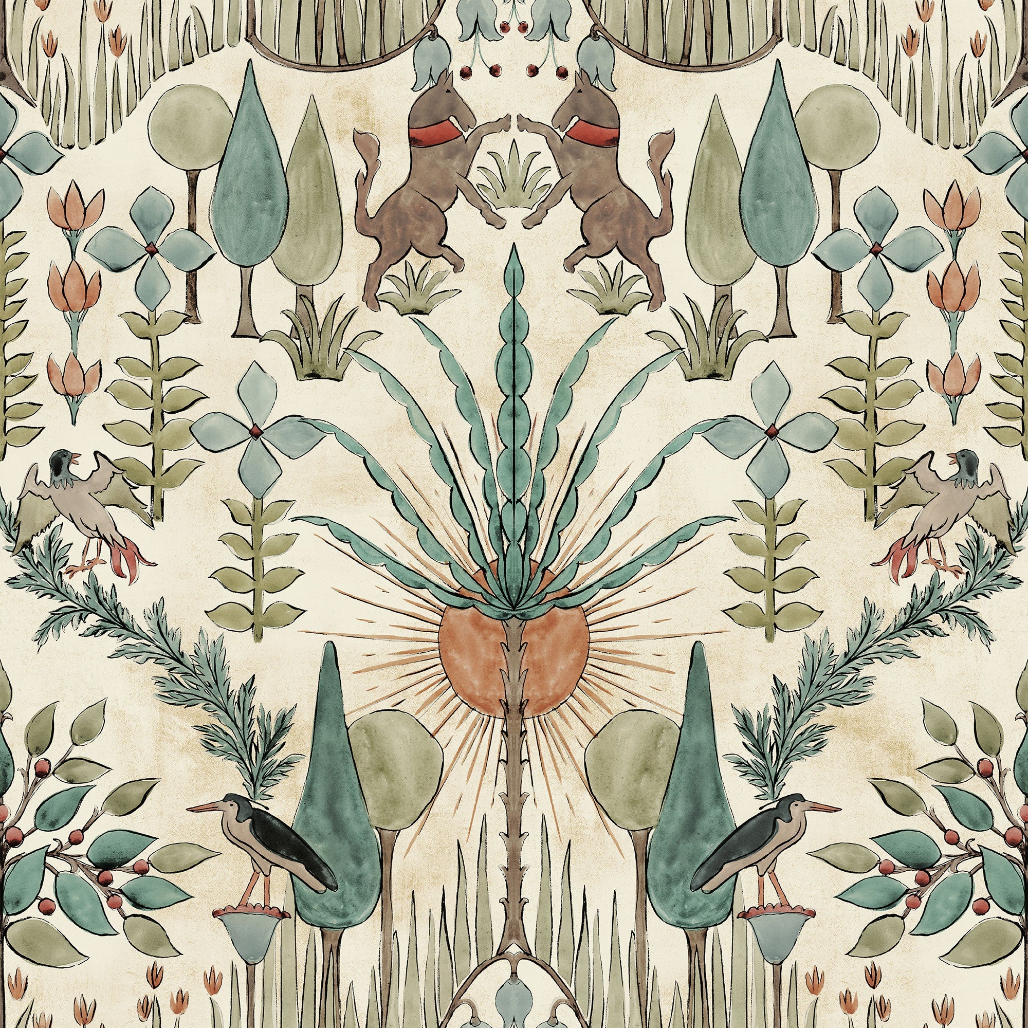 Oasis Villa Emerald Berber Wallpaper by Coordonné