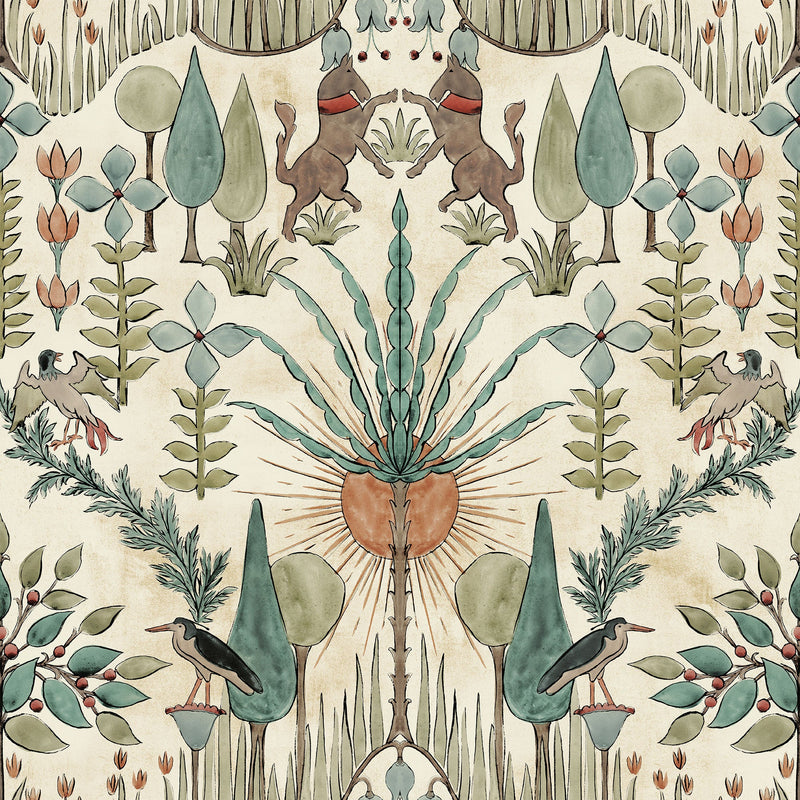 Oasis Villa Emerald Berber Wallpaper by Coordonné