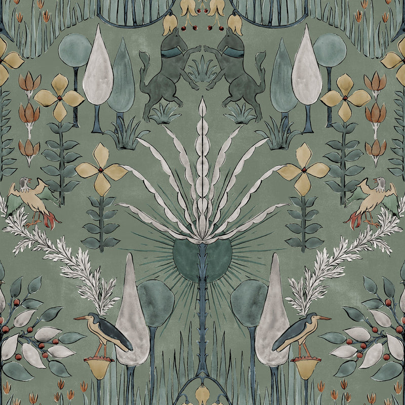Oasis Villa Celadon Berber Wallpaper by Coordonné
