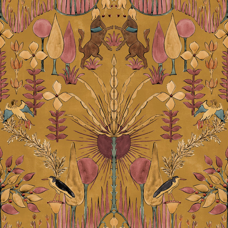 Oasis Villa Curry Berber Wallpaper by Coordonné