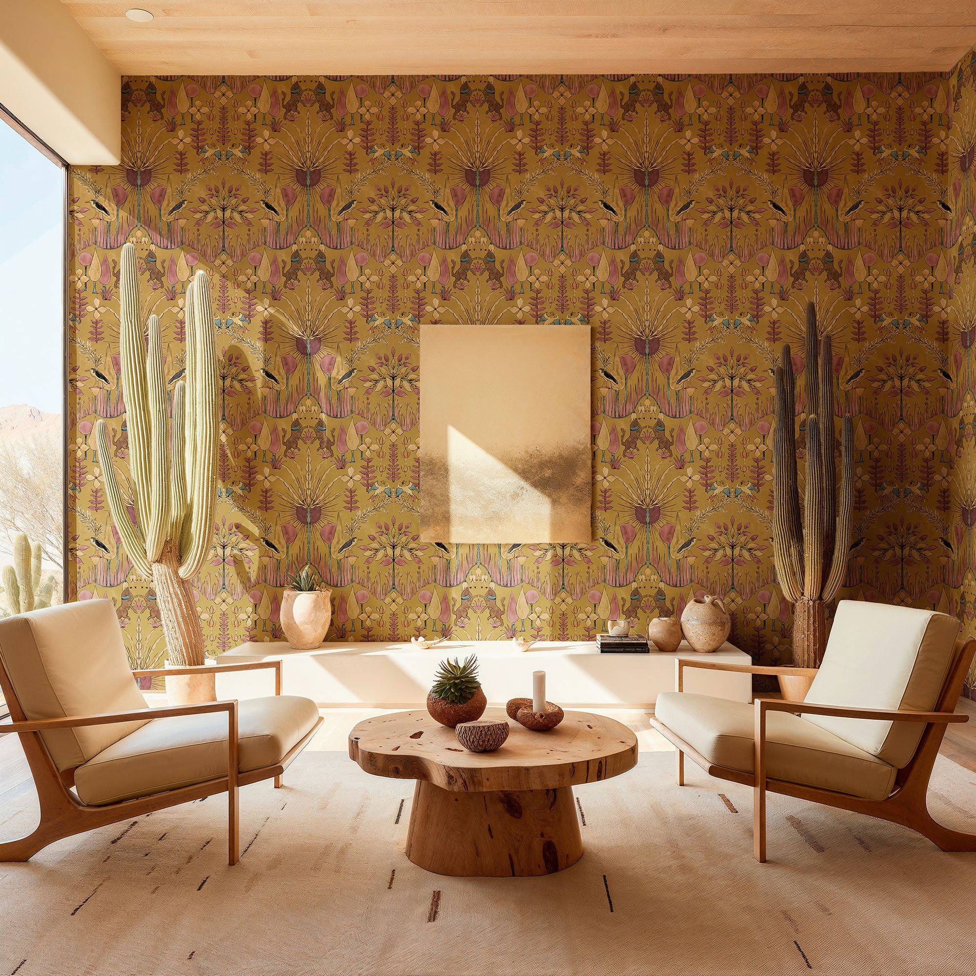 Oasis Villa Curry Berber Wallpaper by Coordonné