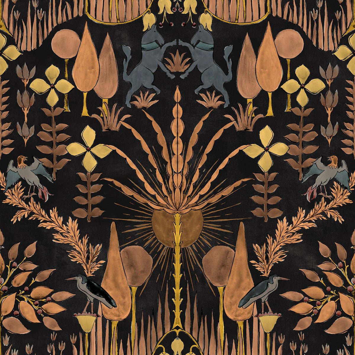 Oasis Villa Night Berber Wallpaper by Coordonné