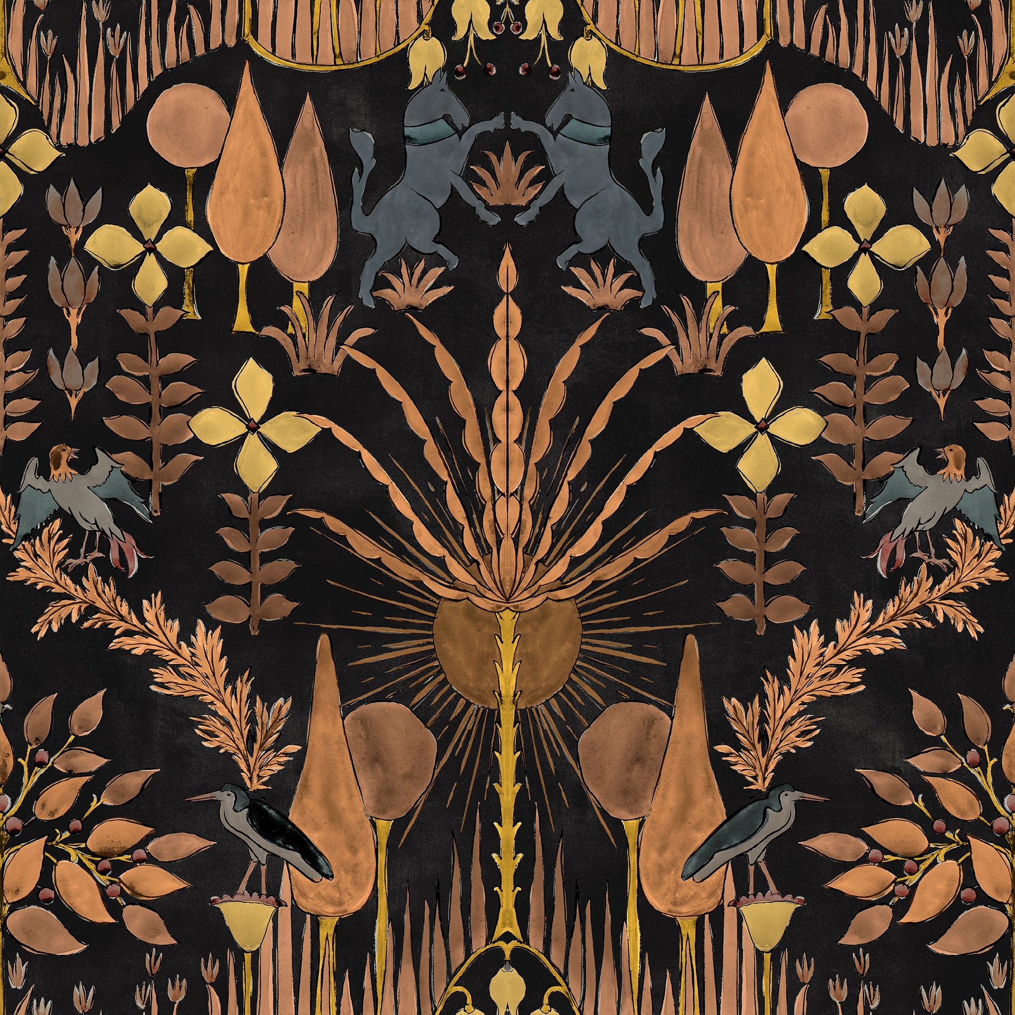 Oasis Villa Night Berber Wallpaper by Coordonné
