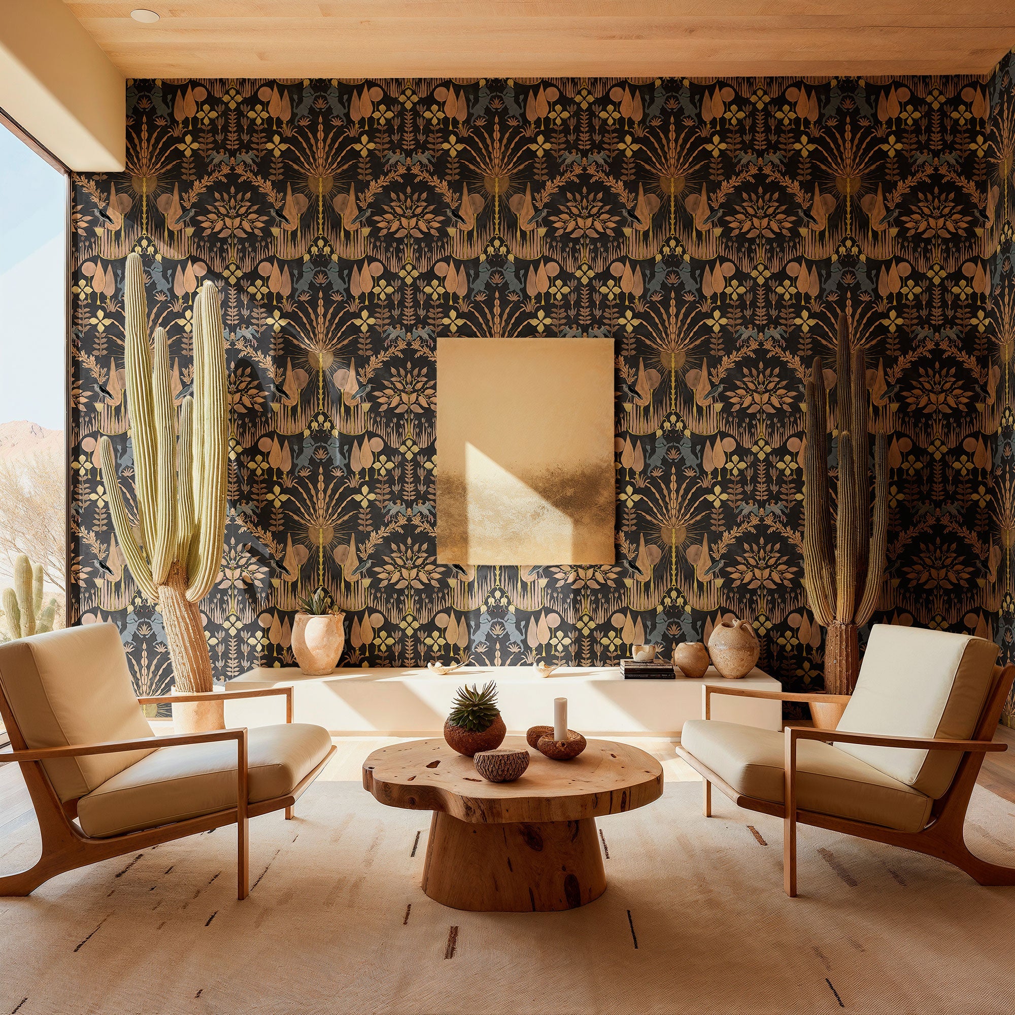 Oasis Villa Night Berber Wallpaper by Coordonné