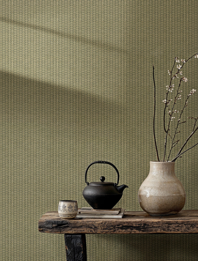 Kuba Raffia Leaves Berber Wallpaper by Coordonné