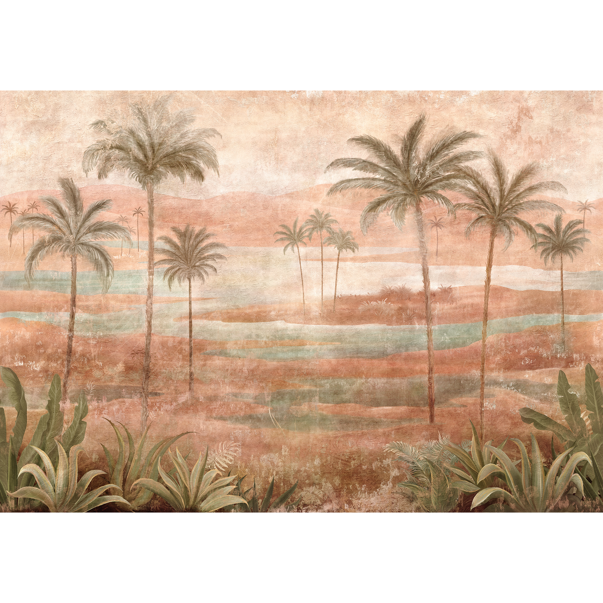 Draa Palms Rose Berber Mural by Coordonné (400x280cm)