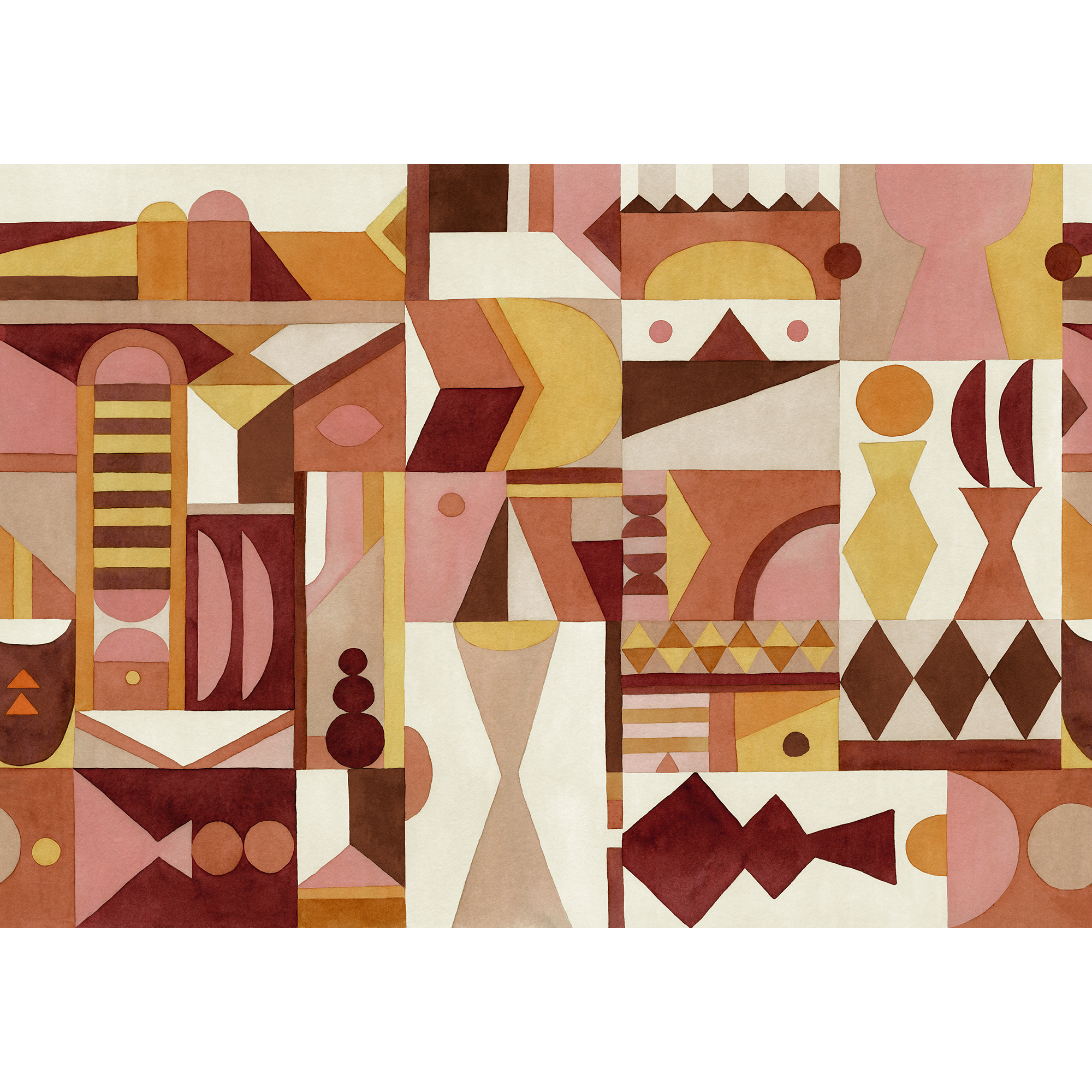 Amasigh Pottery Rose Berber Mural by Coordonné (400x280cm)