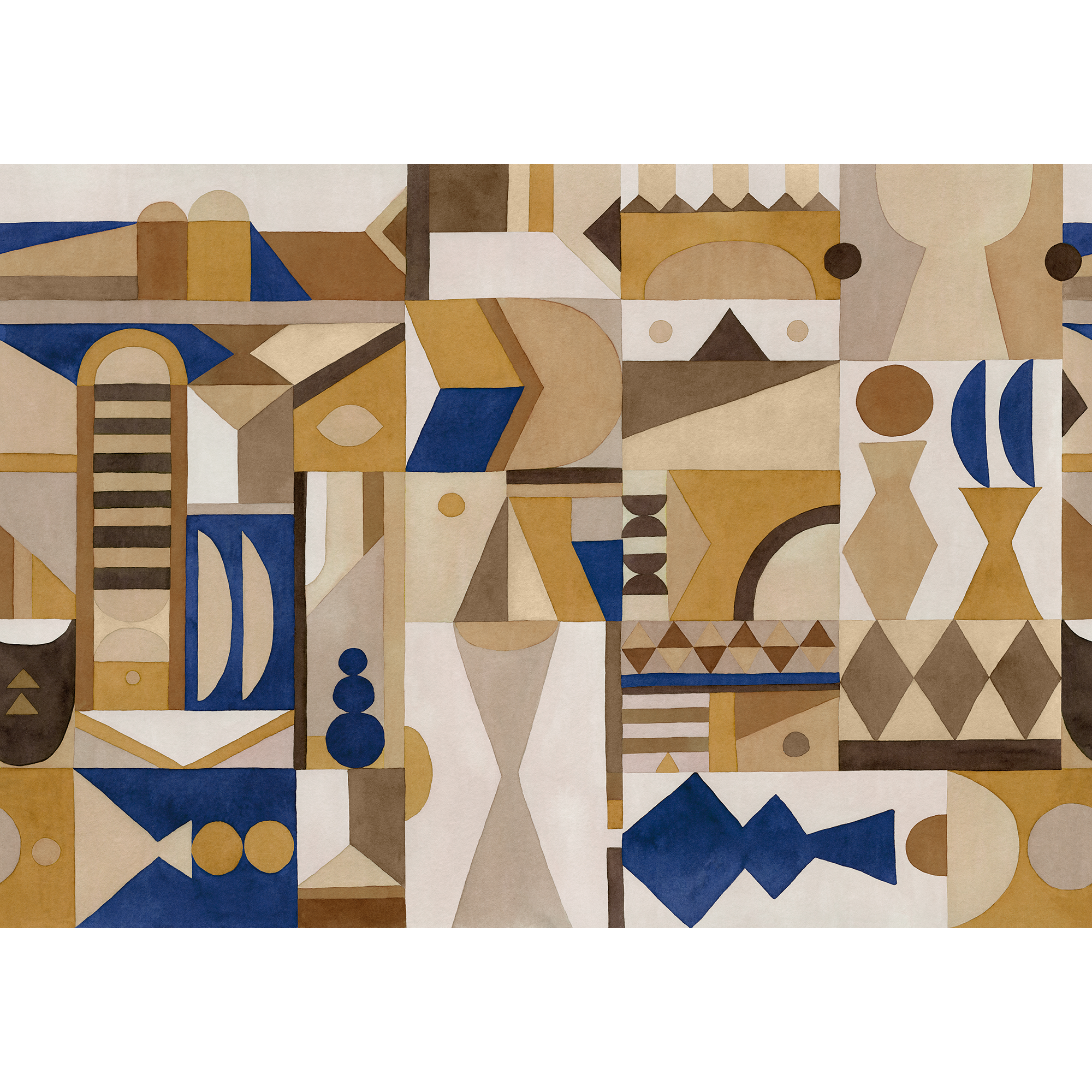 Amasigh Pottery (Uon) Ultramarine Berber Mural by Coordonné (400x280cm)