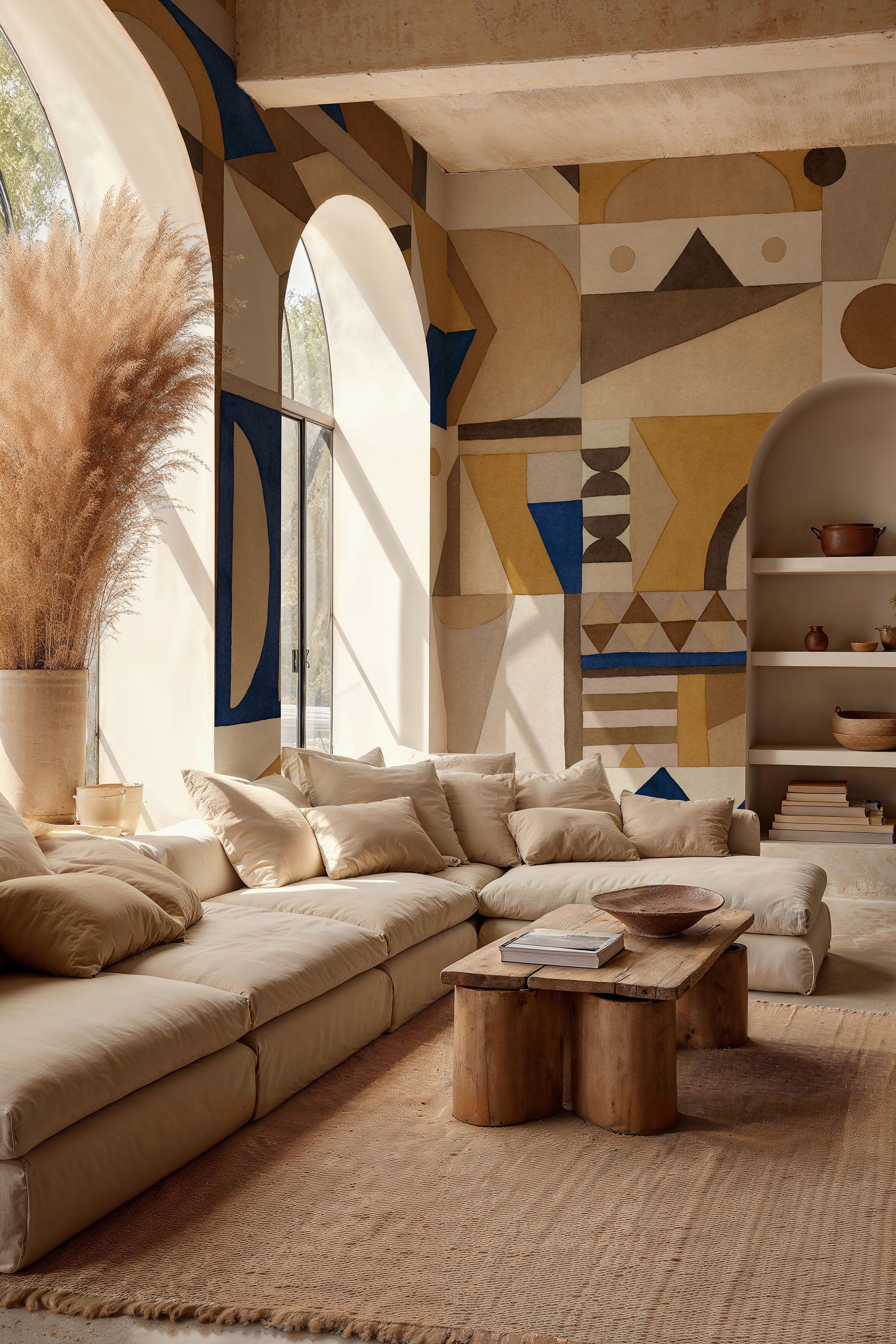 Amasigh Pottery (Uon) Ultramarine Berber Mural by Coordonné (400x280cm)