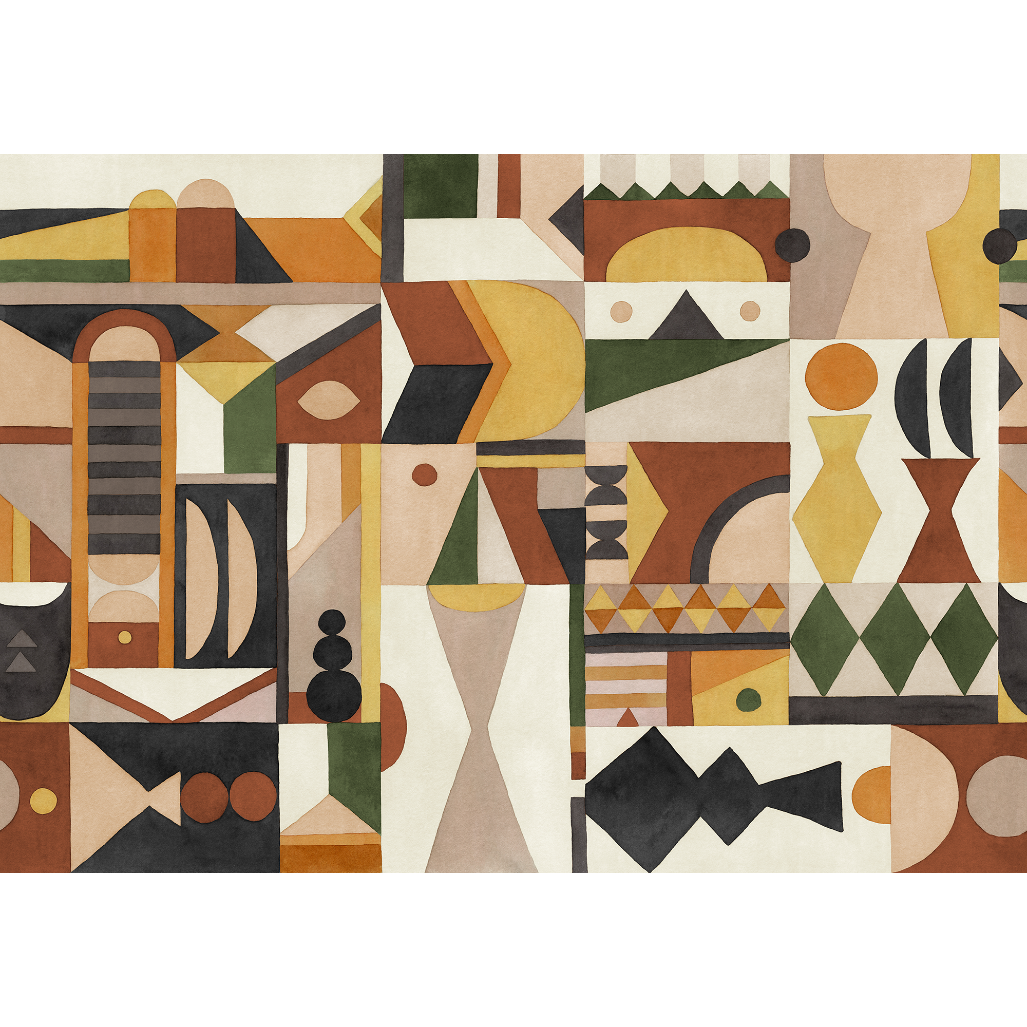 Amasigh Pottery (Uon) Leaves Berber Mural by Coordonné (400x280cm)