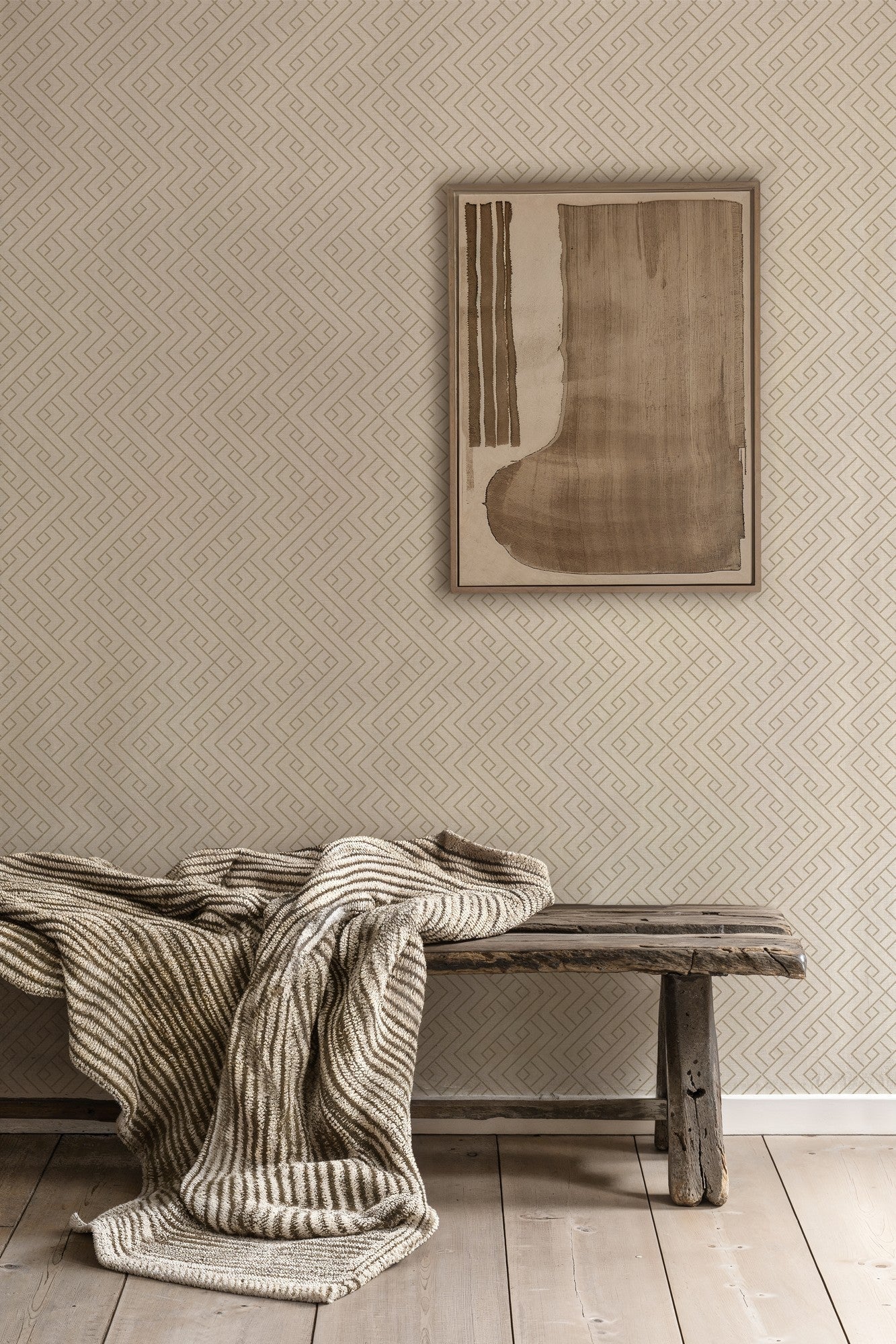 B00500 Interwoven Cotton Lattice Wallpaper by Coordonné