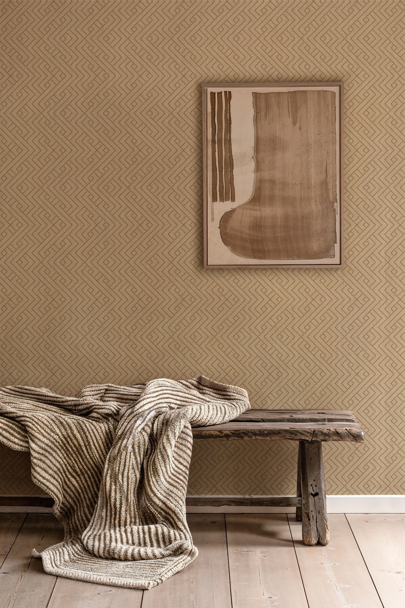 B00501 Interwoven Sand Lattice Wallpaper by Coordonné