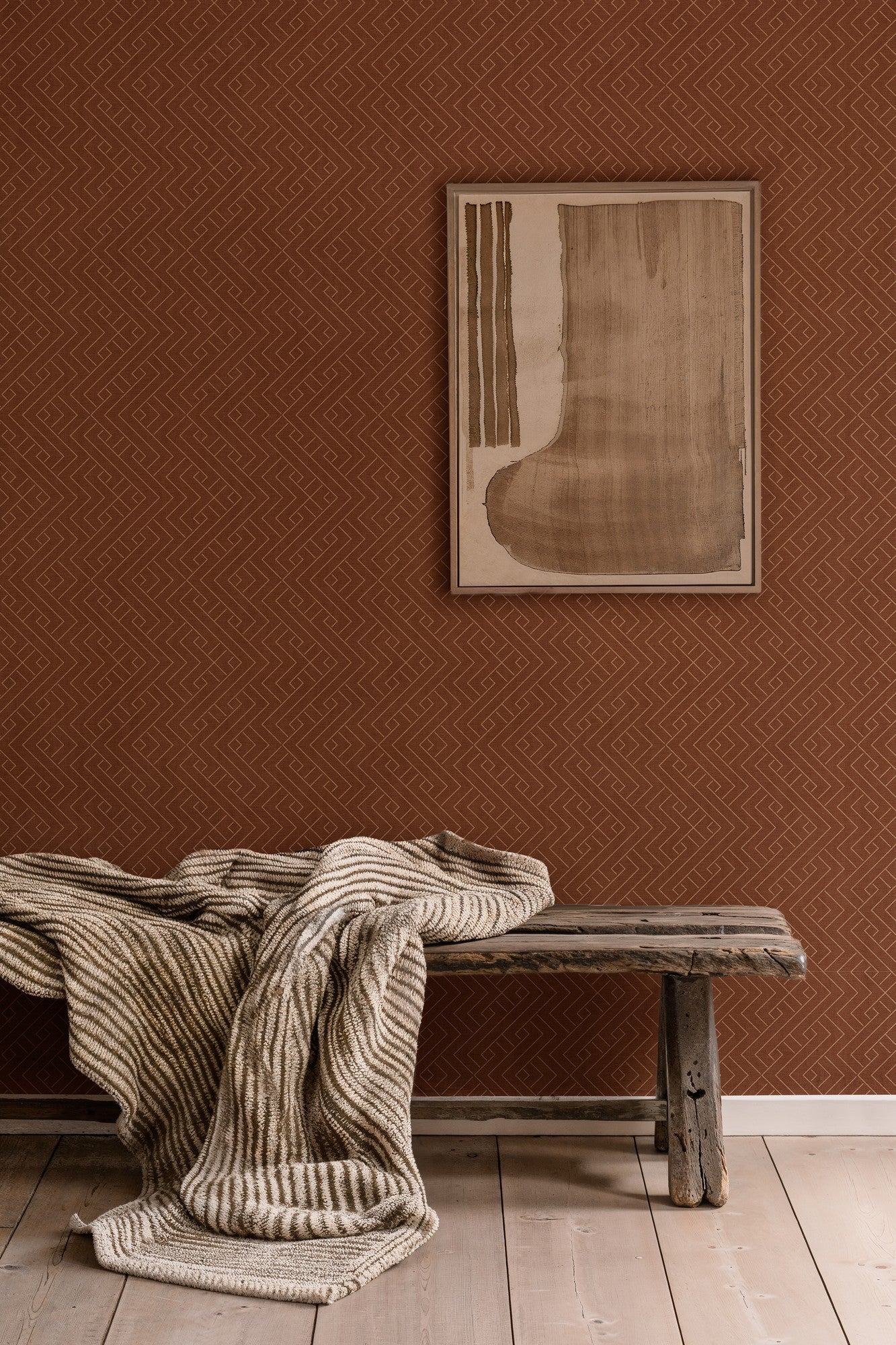 B00504 Interwoven Clay Lattice Wallpaper by Coordonné