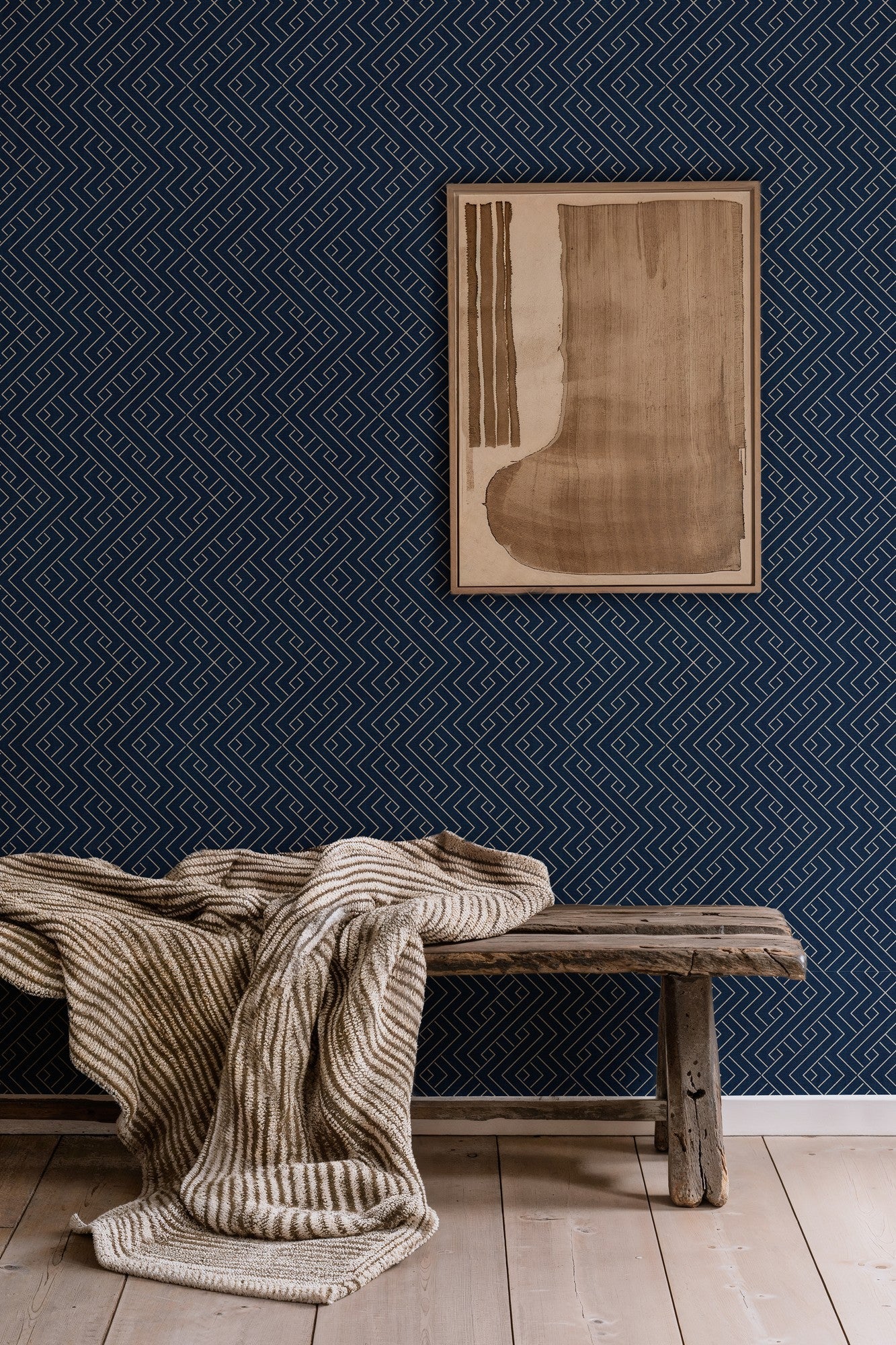 B00505 Interwoven Ultramarine Lattice Wallpaper by Coordonné