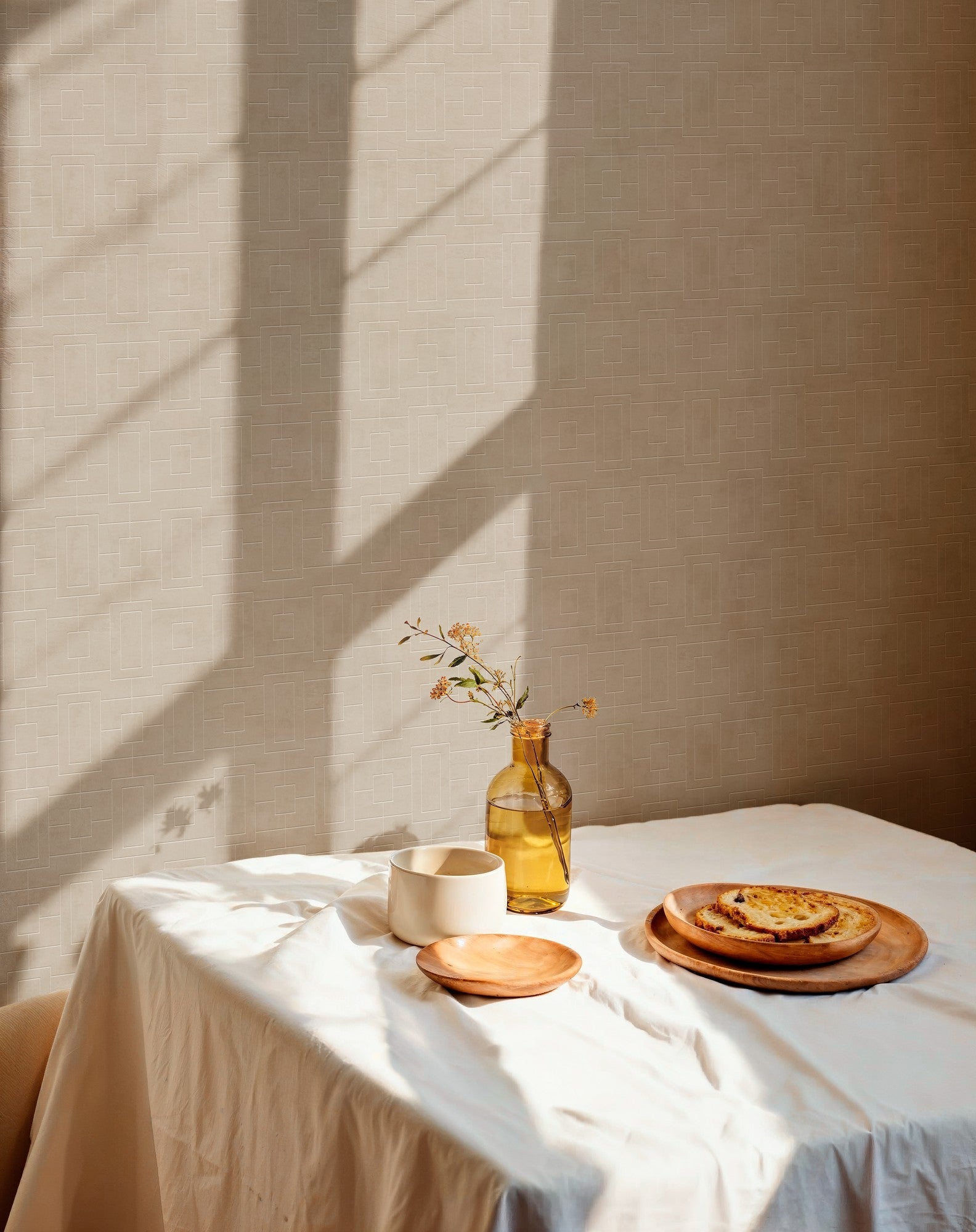 B00507 Fretwork Stone Lattice Wallpaper by Coordonné