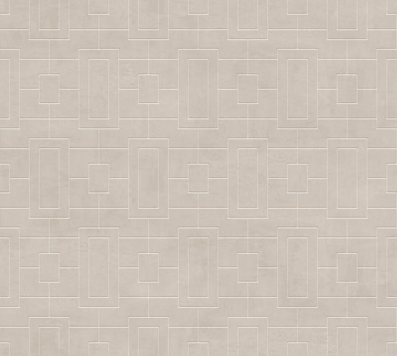 B00508 Fretwork Limestone Lattice Wallpaper by Coordonné