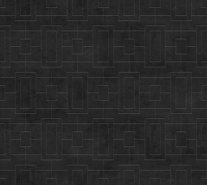 B00510 Fretwork Slate Lattice Wallpaper by Coordonné