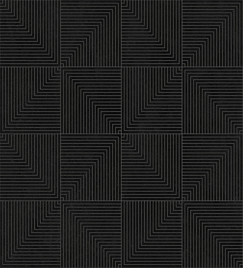 B00516 Tetragonal Slate Lattice Wallpaper by Coordonné