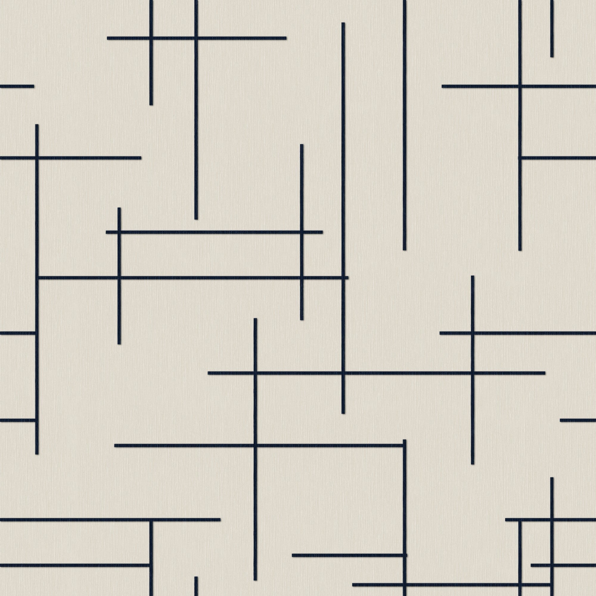 B00529 Monoclinic Navy Lattice Wallpaper by Coordonné