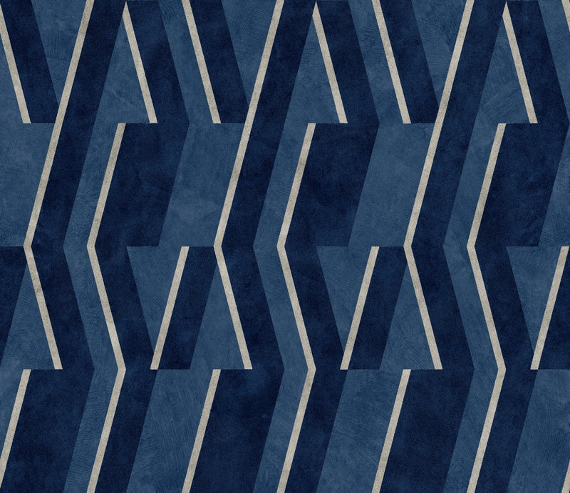 B00531 Parallels Ultramarine Lattice Wallpaper by Coordonné