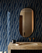 B00531 Parallels Ultramarine Lattice Wallpaper by Coordonné