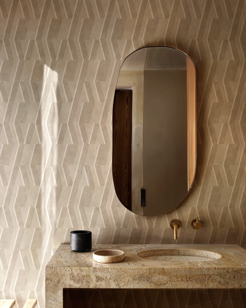 B00532 Parallels Stone Lattice Wallpaper by Coordonné
