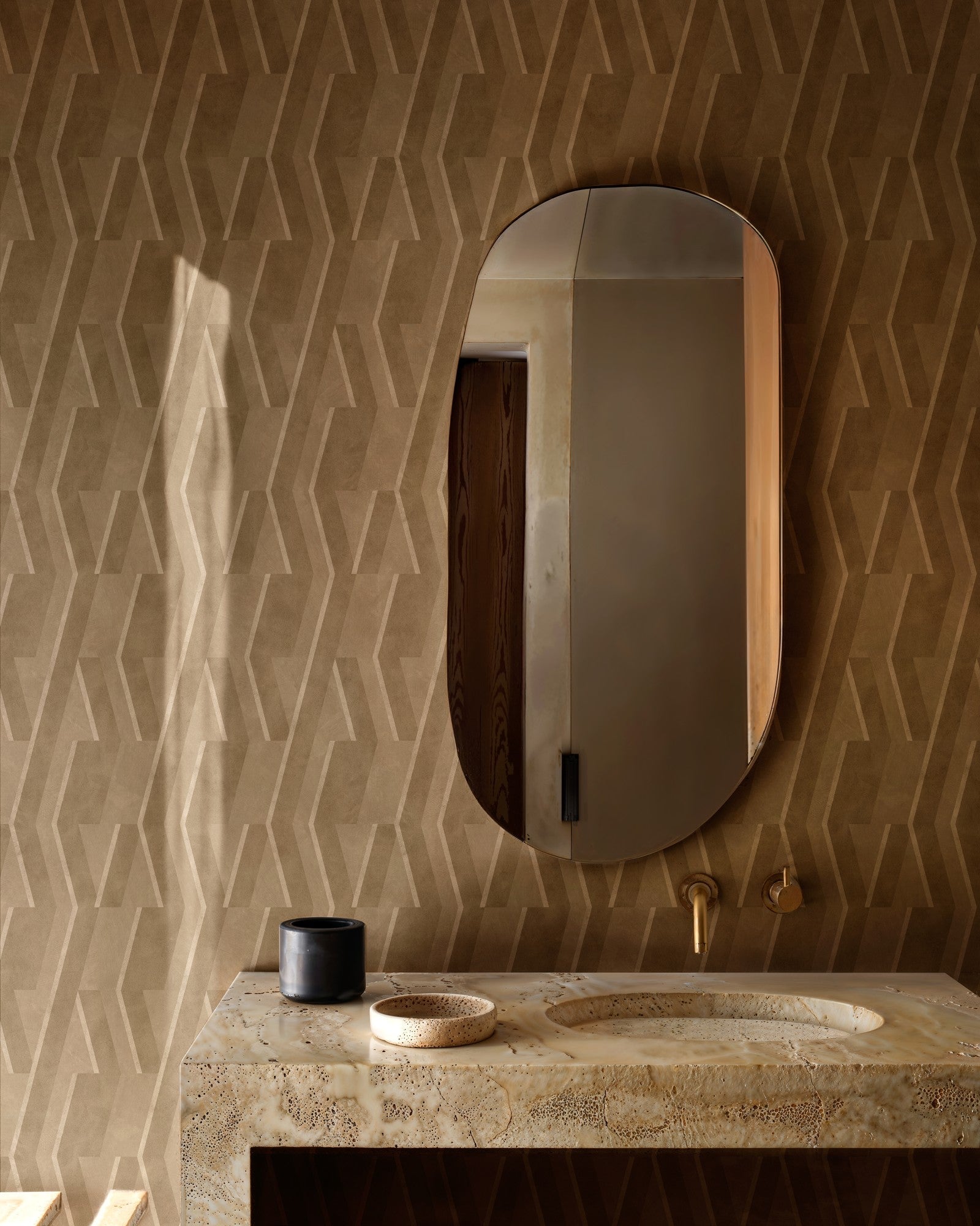 B00534 Parallels Sand Lattice Wallpaper by Coordonné