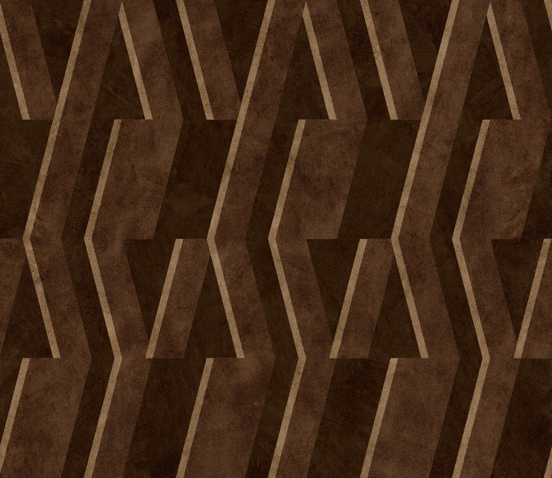 B00535 Parallels Chocolate Lattice Wallpaper by Coordonné
