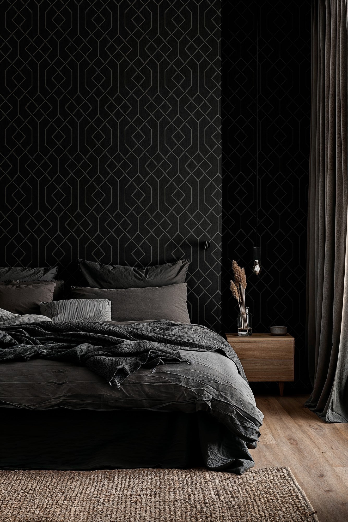 B00542 Trellis Slate Lattice Wallpaper by Coordonné