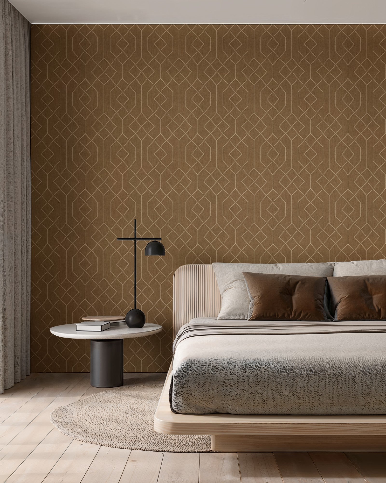 B00546 Trellis Sand Lattice Wallpaper by Coordonné