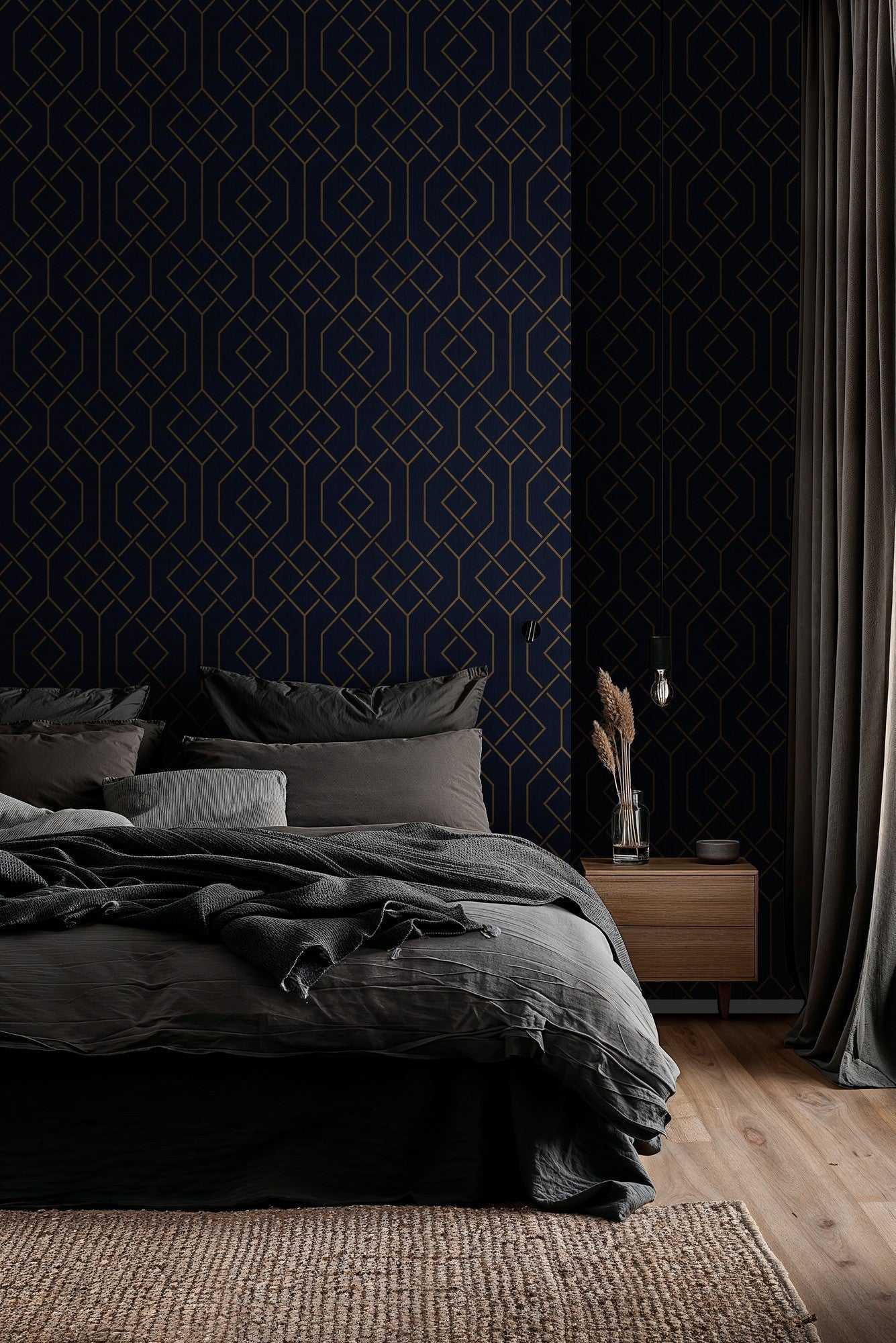 B00547 Trellis Ultramarine Lattice Wallpaper by Coordonné