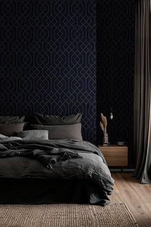 B00547 Trellis Ultramarine Lattice Wallpaper by Coordonné