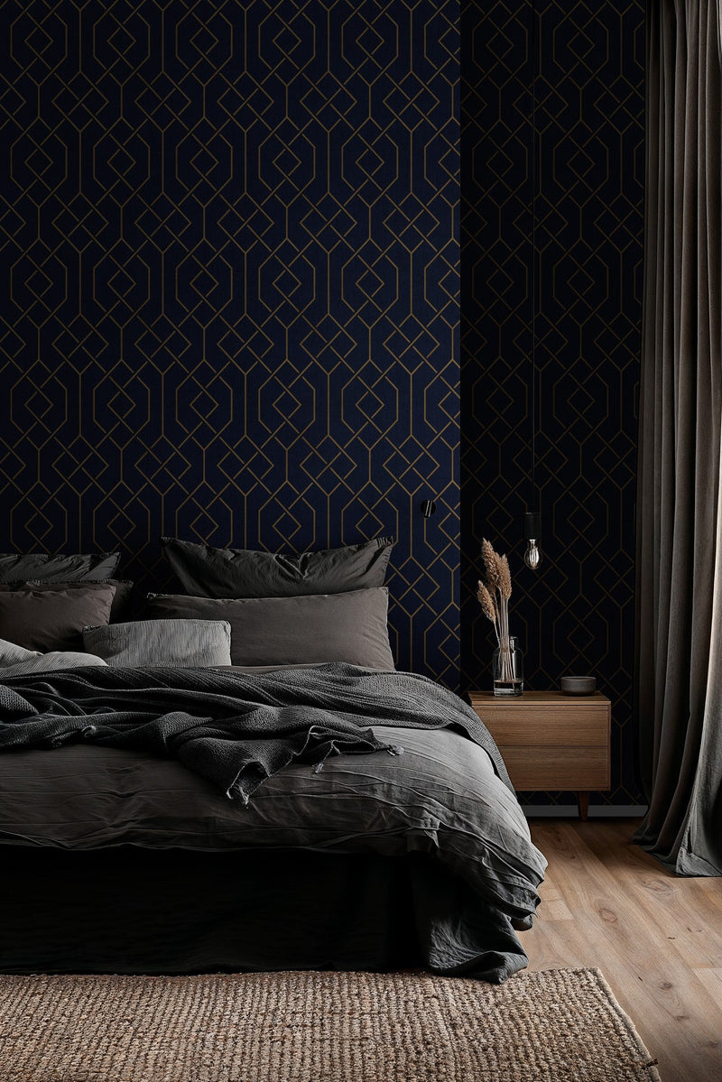 B00547 Trellis Ultramarine Lattice Wallpaper by Coordonné