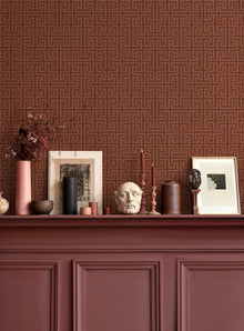 B00548 Maze Redwood Lattice Wallpaper by Coordonné