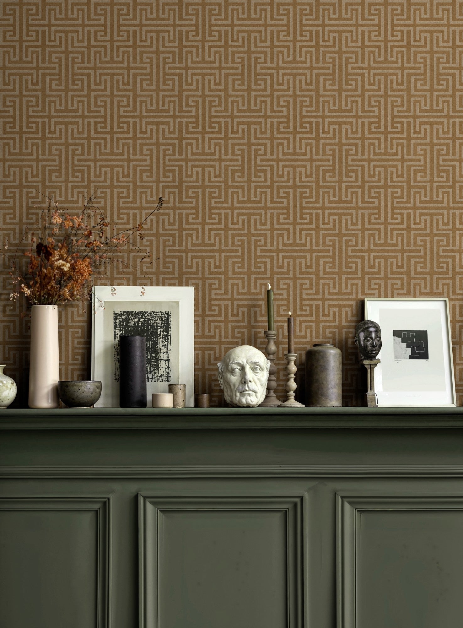 B00549 Maze Sand Lattice Wallpaper by Coordonné