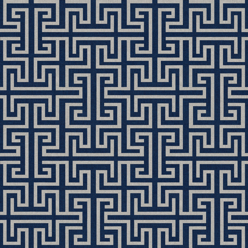 B00553 Maze Navy Lattice Wallpaper by Coordonné
