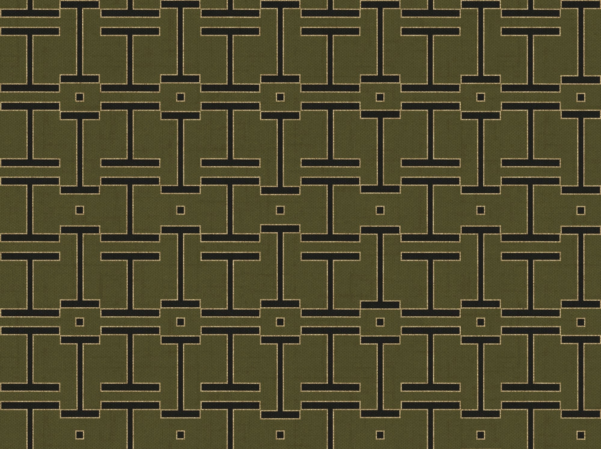 B00554 Grid Olive Lattice Wallpaper by Coordonné