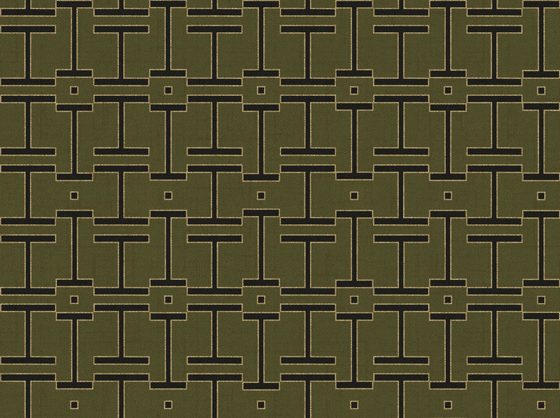 B00554 Grid Olive Lattice Wallpaper by Coordonné