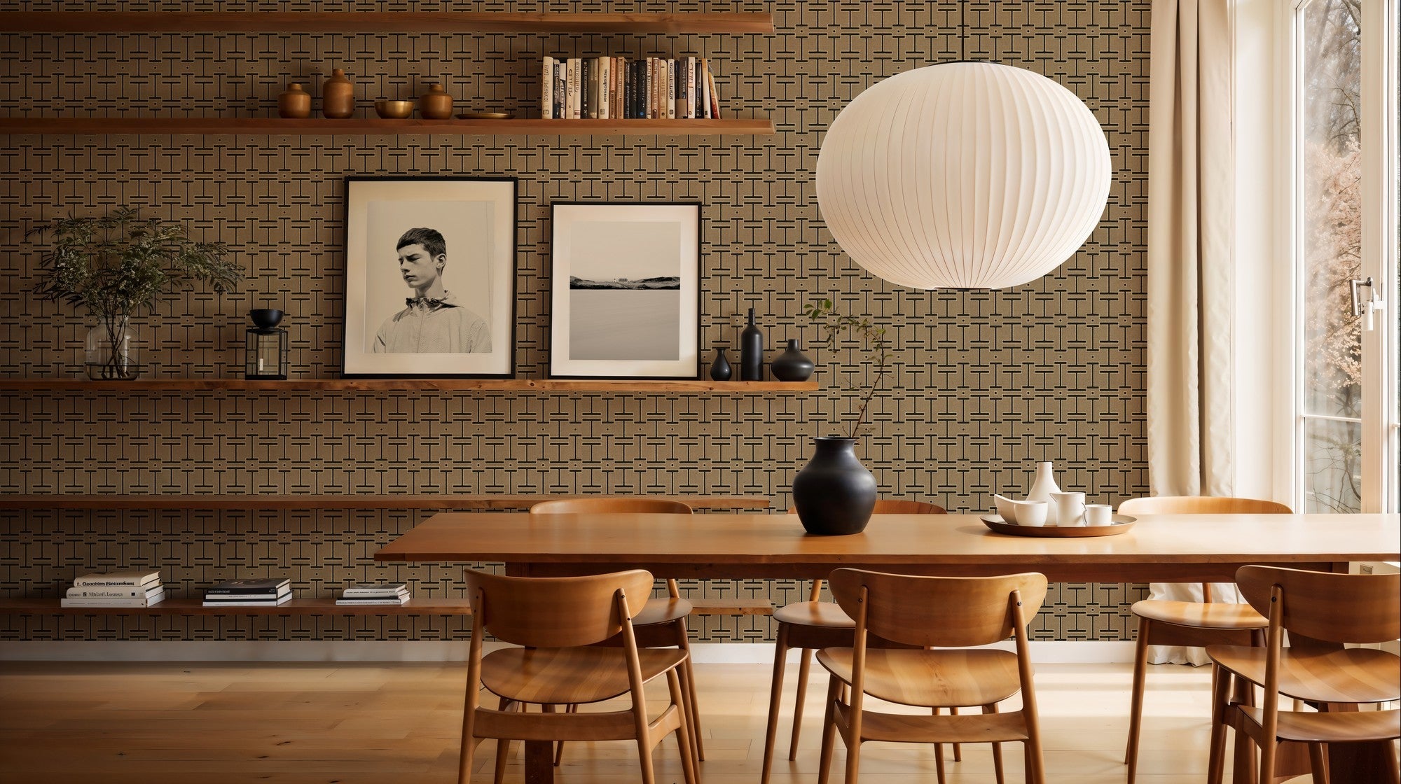 B00556 Grid Mole Lattice Wallpaper by Coordonné
